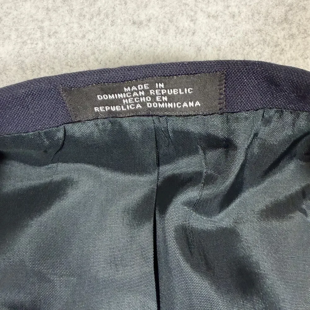 VTG David Taylor 46S Navy Blue Hopsack Gold Button Blazer Preppy Ivy Old Money